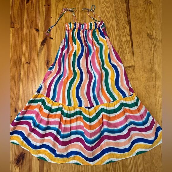 Farm Rio Women’s Dancing Stripes Tassel-Tie Midi Dress Multicolored Size XS - Picture 4 of 12